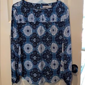Loft long sleeve flowy fit blouse size M